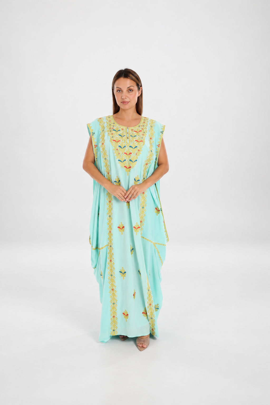 graceful turquoise Gulf dress