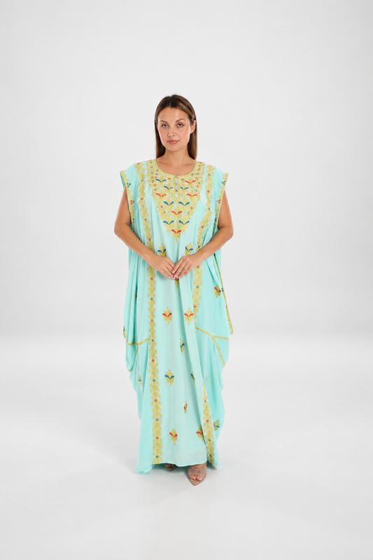 graceful turquoise Gulf dress