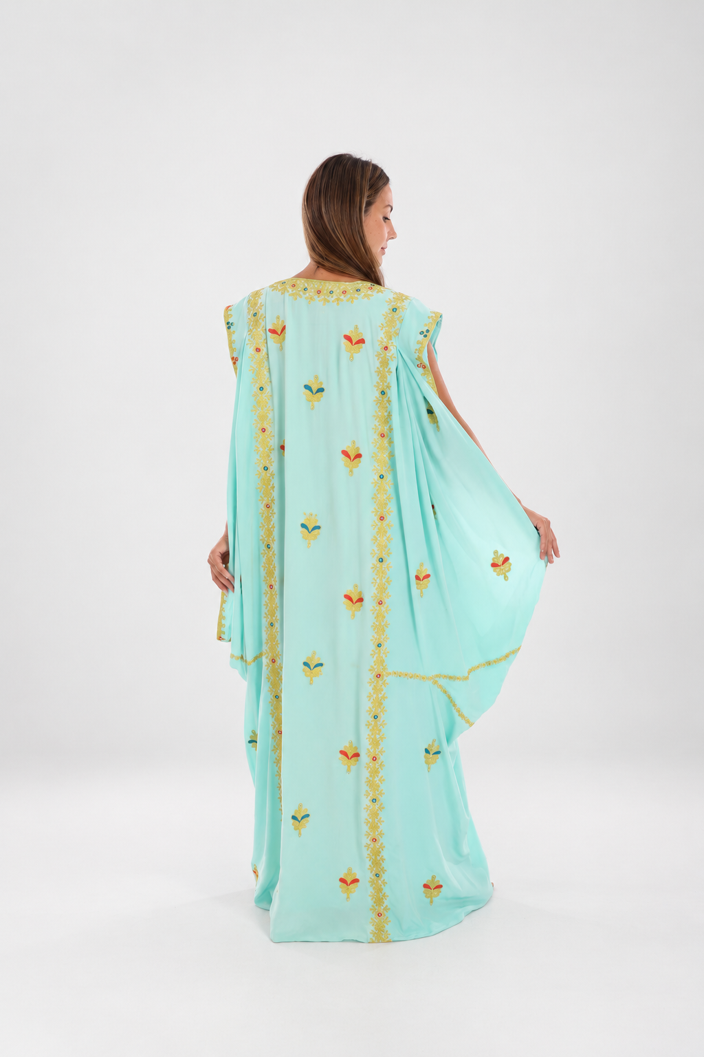graceful turquoise Gulf dress