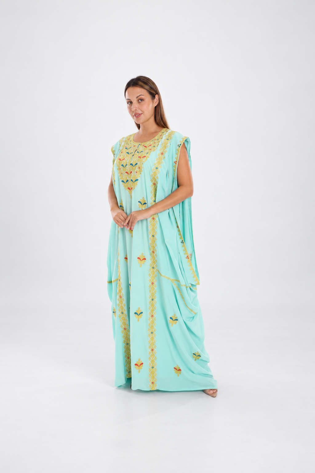 graceful turquoise Gulf dress