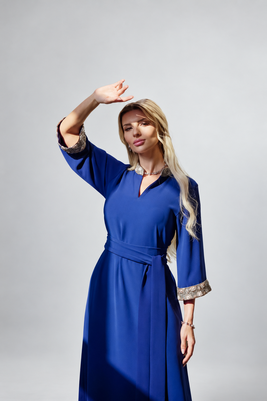 Blue Allure Crystal Sleeve Dress – Chrysalis