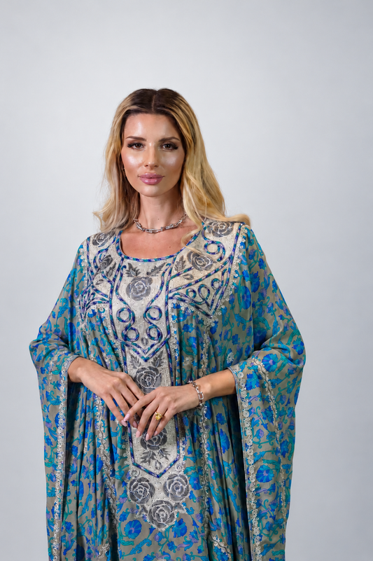 Azure Heritage Embroidered Thobe